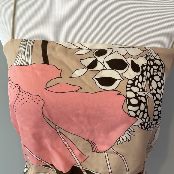 Vintage Jcrew art deco floral tank top - size 2 - Picture 5 of 6